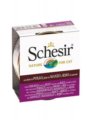 Schesir Tavuk Ve Sığır Etli Naturel Konserve Kedi Maması 85 Gr