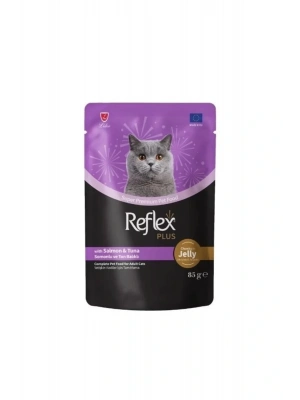 Plus Jöle İçinde Somonlu Ve Ton Balıklı Pouch Yetişkin Konserve Maması 85 Gr