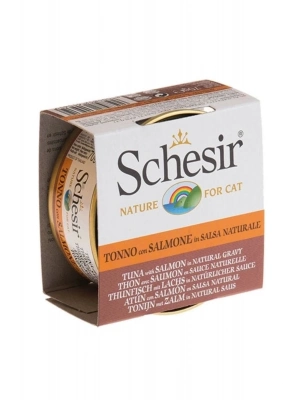 Schesir Ton Balık Ve Somonlu Naturel Konserve Kedi Maması 70 Gr