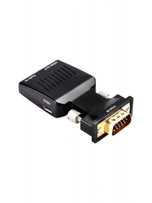 Powermaster Pm-4276 Vga To Hdmı Görüntü Ses Çevirici Audio Girişli Adaptör 1080Hd 5V1A Mini Usb Güç