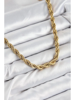 Bfs 316L Çelik Burgu Model Gold Renk Kadın Kolye
