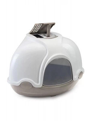 İmac Ginger Kapalı Kedi Tuvaleti Beyaz/Gri 52X52X44.5 Cm