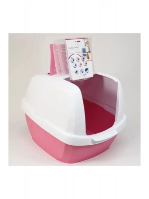 İmac Maddy Junior Üstü Açılır Kapalı Kedi Tuvaleti Pembe 57X43X41 Cm