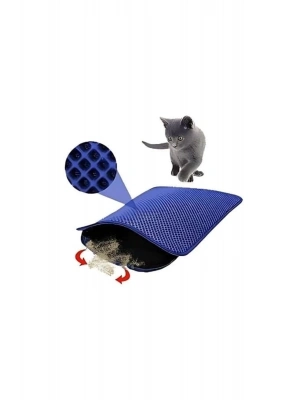 Petpretty Elekli Kedi Tuvaleti Paspası 50X60 Cm Mavi