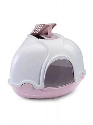 İmac Ginger Kapalı Kedi Tuvaleti Beyaz/Pembe 52X52X44.5 Cm