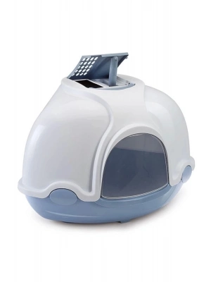 İmac Ginger Kapalı Kedi Tuvaleti Beyaz/Mavi 52X52X44.5 Cm