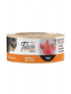 Felicia Tahılsız Biftekli Fileto Kısırlaştırılmış Konserve Kedi Maması 85 Gr