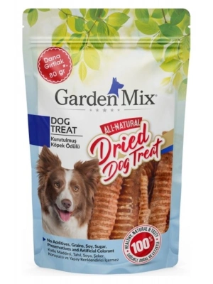 Garden Mix Kurutulmuş Dana Gırtlak Köpek Ödül Maması 80 Gr