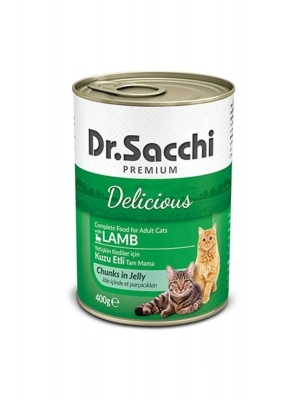 Dr.Sacchi Kuzu Etli Yetişkin Konserve Kedi Maması 400 Gr