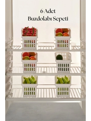 6’lı Buzdolabı Organizeri Düzenleyici Çok Amaçlı Dolap Düzenleyici Beyaz 12x30x14 cm-DNY0008-6
