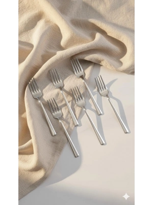 6’lı Paslanmaz Çelik Yemek Çatal Seti Lüks Murat