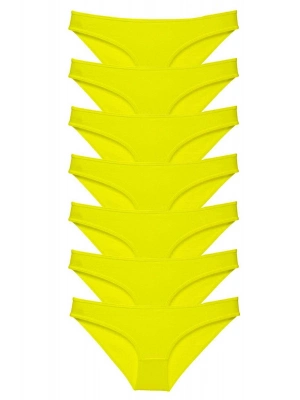 7 adet Süper Eko Set Likralı Kadın Slip Külot Sarı