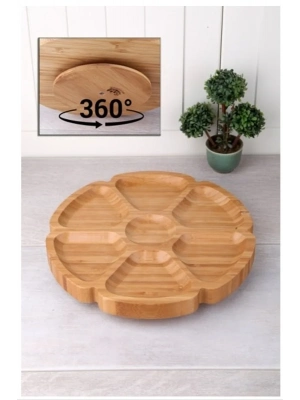 7 Bölmeli 25 Cm Dönerli Bambu Sunum Royaleks-BLS DS7-2525