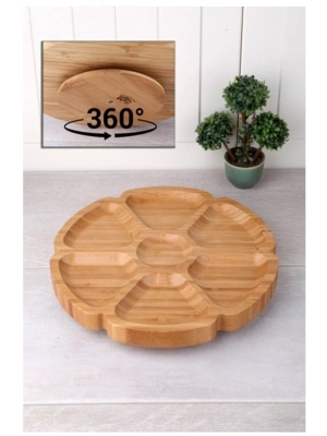7 Bölmeli 25 Cm Dönerli Bambu Sunum Royaleks-BLS DS7-2525