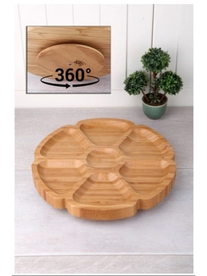 7 Bölmeli 25 Cm Dönerli Bambu Sunum Royaleks-BLS DS7-2525