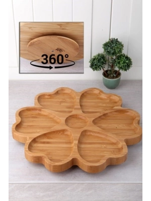 7 Bölmeli Döner Bambu Sunum Tabağı Royaleks-KDS3030