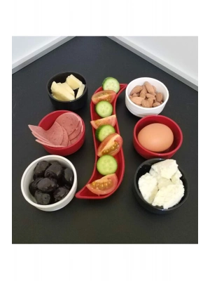 7 Parça Kahvaltı Seti Sosluk İftariyelik Çerezlik Kırılmaz Melamin Çap 7 cm