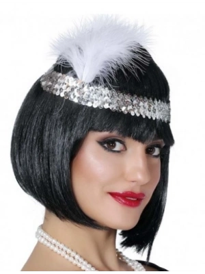 70'ler 80'ler Ve 90'lar Temalı Gümüş Renk Çarliston Saç Bandı