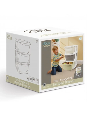 7130 3 Katlı 3 Çekmeceli Saklama Ünitesi -Dolu Oyuncak