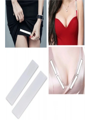 72 Adet Çift Taraflı Transparan Dekolte Kapatıcı Yapışkan  Paça Boyu Düzeltici -askılı Elbise Bandı