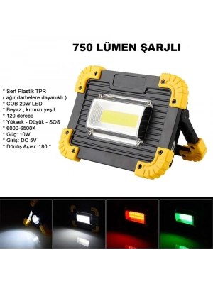 750 Lümen Powerbank Şarjlı Işıldak Wt-330