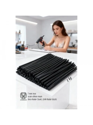 ® 7mm Profesyonel Seri Ultra Güçlü İnce Siyah Sıcak Silikon 1 Kg