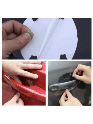 8 Adet Araba Kapı Kolu Koruyucu Çizilme Önleyici Şeffaf Sticker Film Koruma Seti