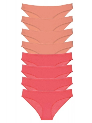 8 adet Eko Set Likralı Kadın Slip Külot Pudra Fuşya