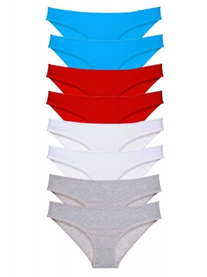 8 adet Süper Eko Set Likralı Kadın Slip Külot 530