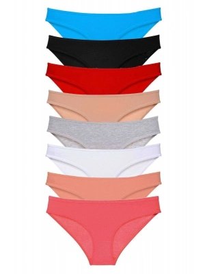 8 adet Süper Eko Set Likralı Kadın Slip Külot Set 2 m mudanis