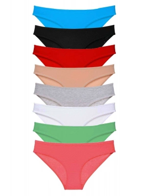 8 adet Süper Eko Set Likralı Kadın Slip Külot Set 3