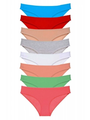 8 adet Süper Eko Set Likralı Kadın Slip Külot Set 8