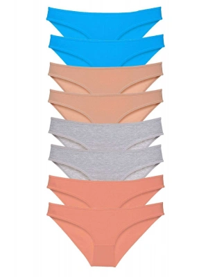 8 adet Süper Eko Set Likralı Kadın Slip Külot Ten Gri Pudra Mavi