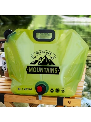 8 Litre Katlanabilir Musluklu Su Kabı - Kamp ve Doğa - Taşıma Kulplu