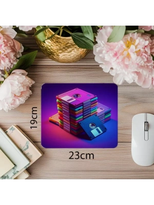 80’ler Veri Deposu Mouse Pad - 19x23 cm 2 mm Dikdörtgen İthal Baskılı Mouse Pad