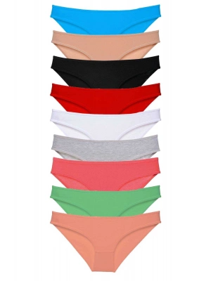 9 adet Süper Eko Set Likralı Kadın Slip Külot Tüm Renkler