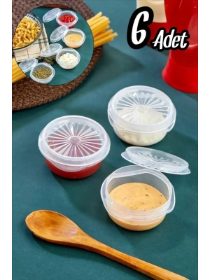 9 Lu Yelpaze Kapaklı Şeffaf Mini Sosluk - Ketçap Mayonez Kabı- Kahve Yanı Şeker Lokumluk