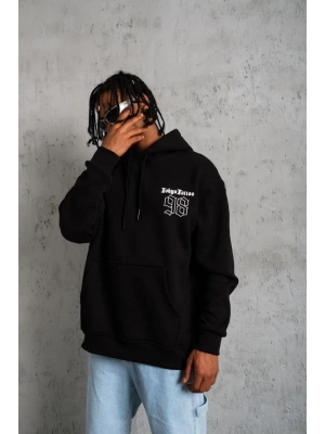 98 Baskılı Kapşonlu Sweat - Siyah -