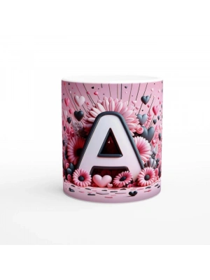 A Harfi Dekoratif Alfabe Temalı Kupa Bardak