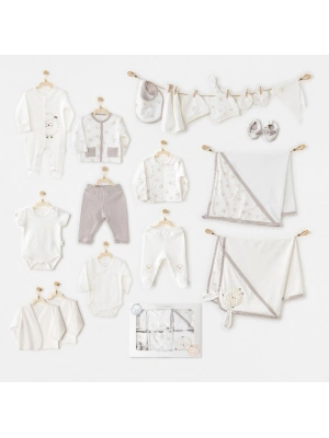 AC25562 Newborn Set Tinny Ships 20Li Hastane Çıkışı Ekru