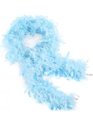 Açık Mavi Renk Kabarık Kalın Otriş Boa Tüy 6 Cm Genişlik 180-200 Cm Uzunluk