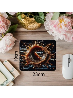 Açılı Parçacıklı Kod Temalı Mouse Pad - 19x23 cm 2 mm Dikdörtgen İthal Baskılı Mouse Pad