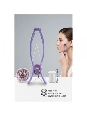 ® Acısız Pratik Yüz Tüy Alma Aleti & 500 metre yedek İpli Epilasyon Yayı Pürüzsüz Dokunuş