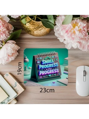 Adım Adım Başarı Temalı Mousepad - 19x23 cm 2 mm Dikdörtgen İthal Baskılı Mouse Pad