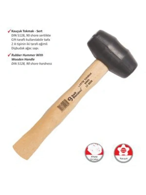 Ağaç Saplı Lastik Tokmak No:60