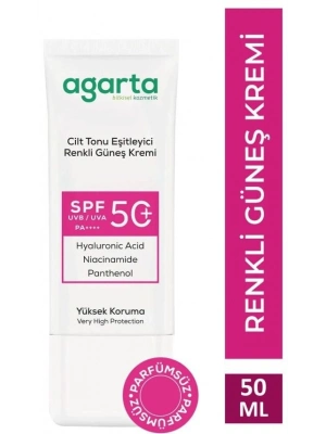 Agarta Doğal Güneş Kremi Cilt Tonu Eşitleyici Renkli 50 SPF 50 ml