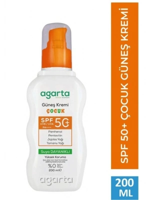 Agarta Doğal Güneş Kremi Çocuk 50 SPF 200 ml