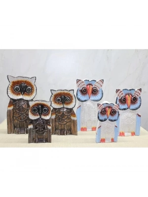 Ahşap 3lü Baykuş Seti 30 cm