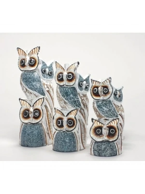 Ahşap 3lü Baykuş Seti Model 6