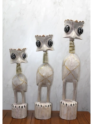 Ahşap 3lü Deve Kuşu Seti 90 Cm Trendy:7